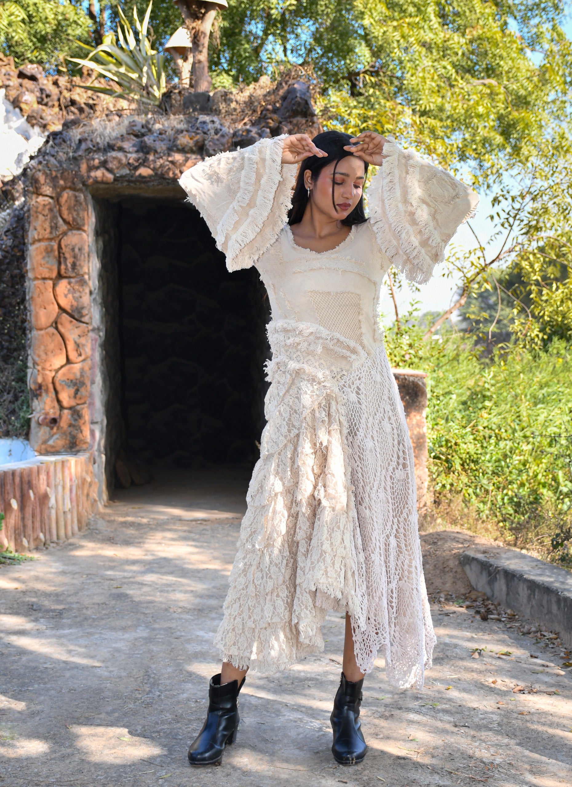 Desert Dori Women’s Raja Cotton Frilled Dress