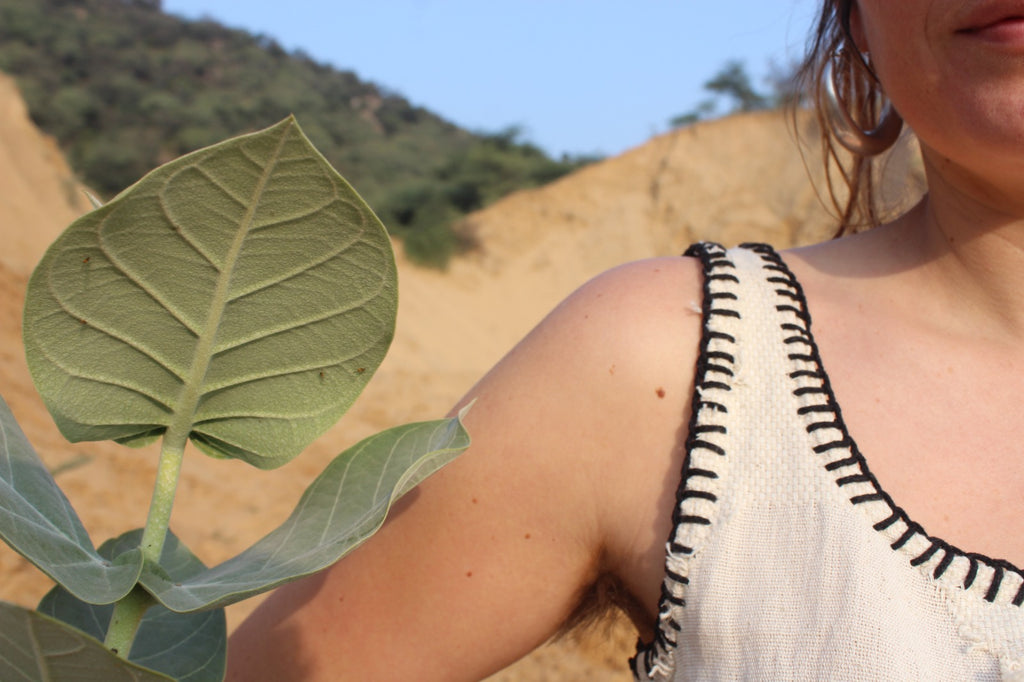 Desert Dori Cut Work Cotton Crop Top – Natural Boho Style
