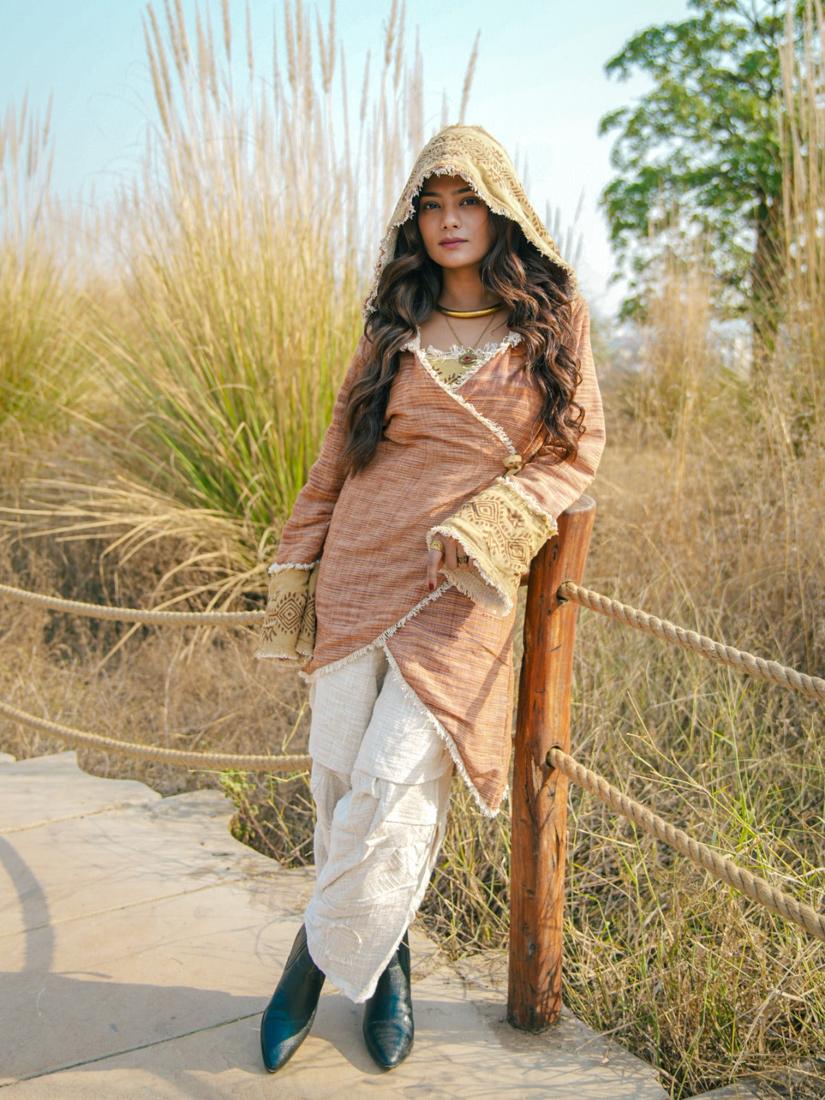 Hooded Wrap Jacket for Women | Stylish & Comfortable Layering – Desert Dori
