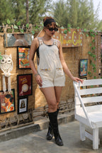 Desert Dori Women’s Natural White Cotton Half-Length Afghani Jumpsuit