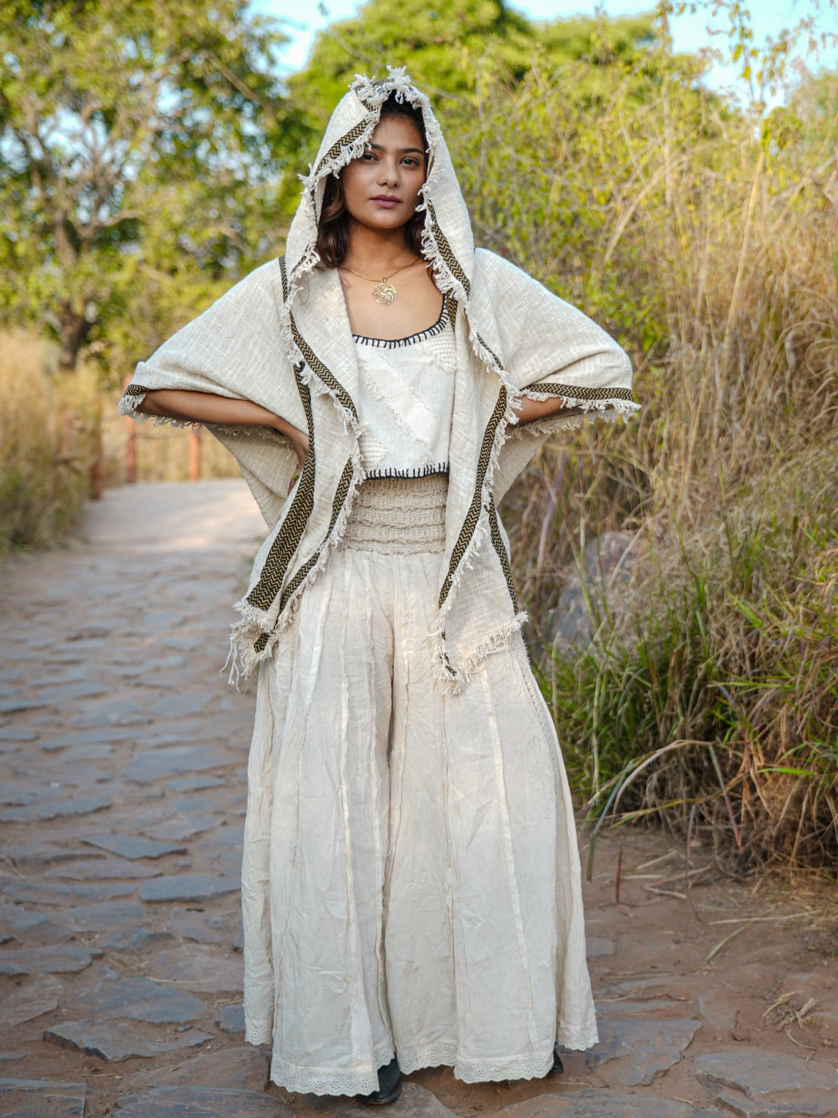 Unisex Hooded Cotton kimono - by Desert Dori