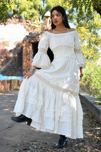 Desert Dori Women’s Frill Border Off Shoulder Cotton Maxi Dress