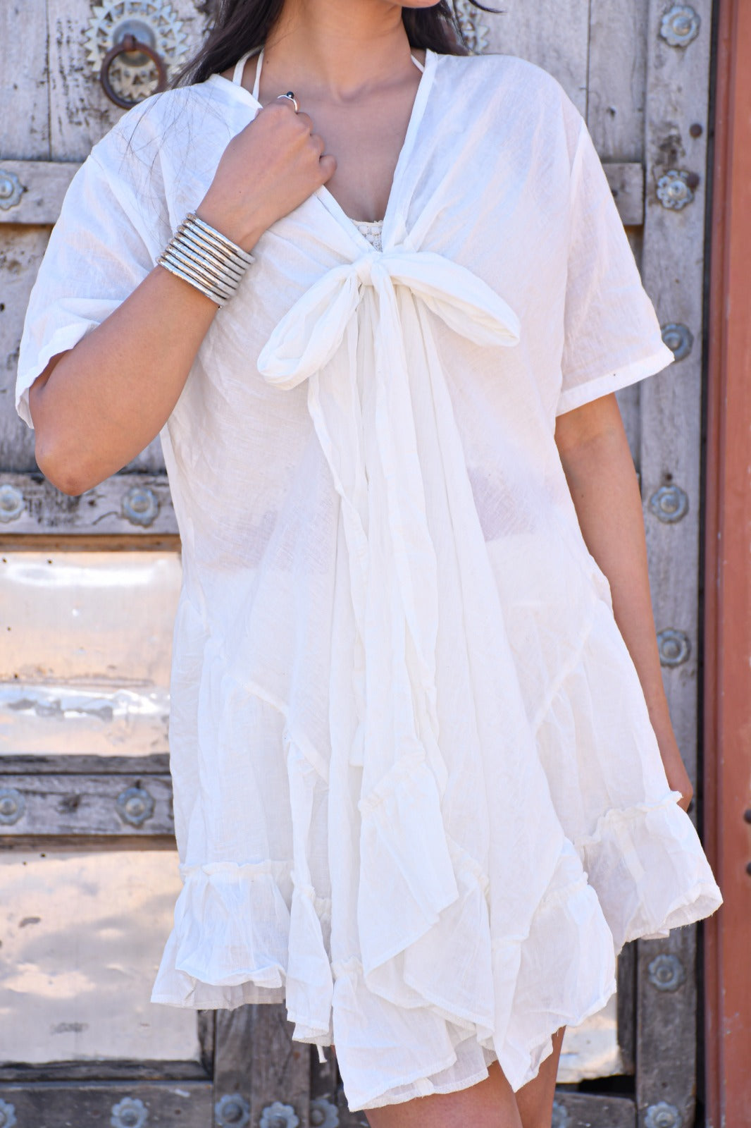 Desert Dori Women’s Tie Front Cotton One Piece Dress