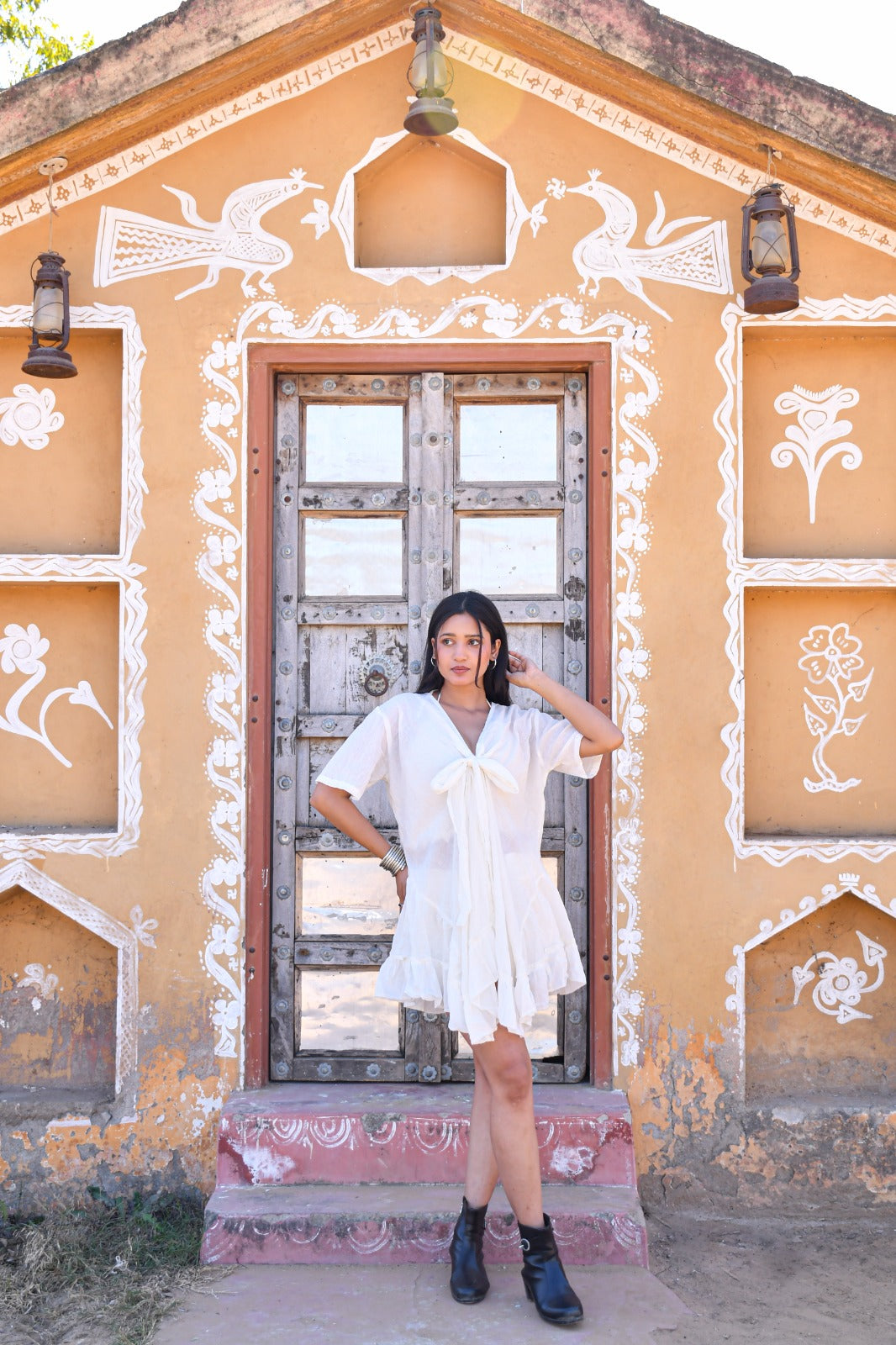 Desert Dori Women’s Tie Front Cotton One Piece Dress
