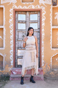 Desert Dori Women’s Block Printed Cotton Pointy Midi Skirt
