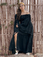 Black Ruffle one piece for Women