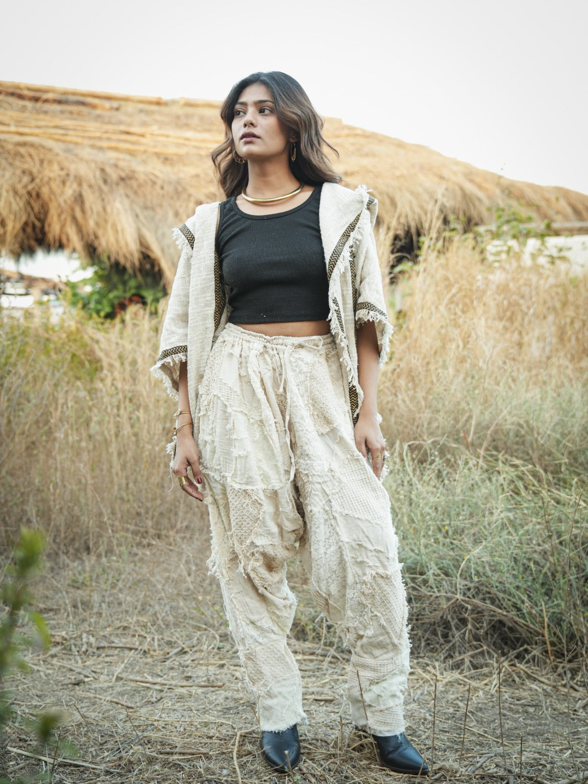 Desert Dori Relaxed Fit Patchwork Afghani Pant