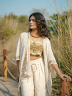 Desert Dori Unisex Block Print Cotton Kimono