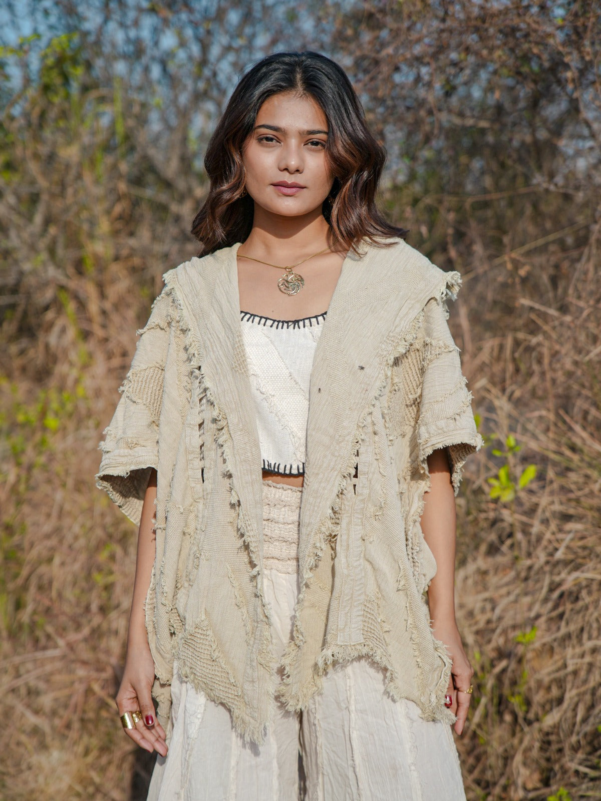 Desert Dori Embroidered Cut Work Kimono
