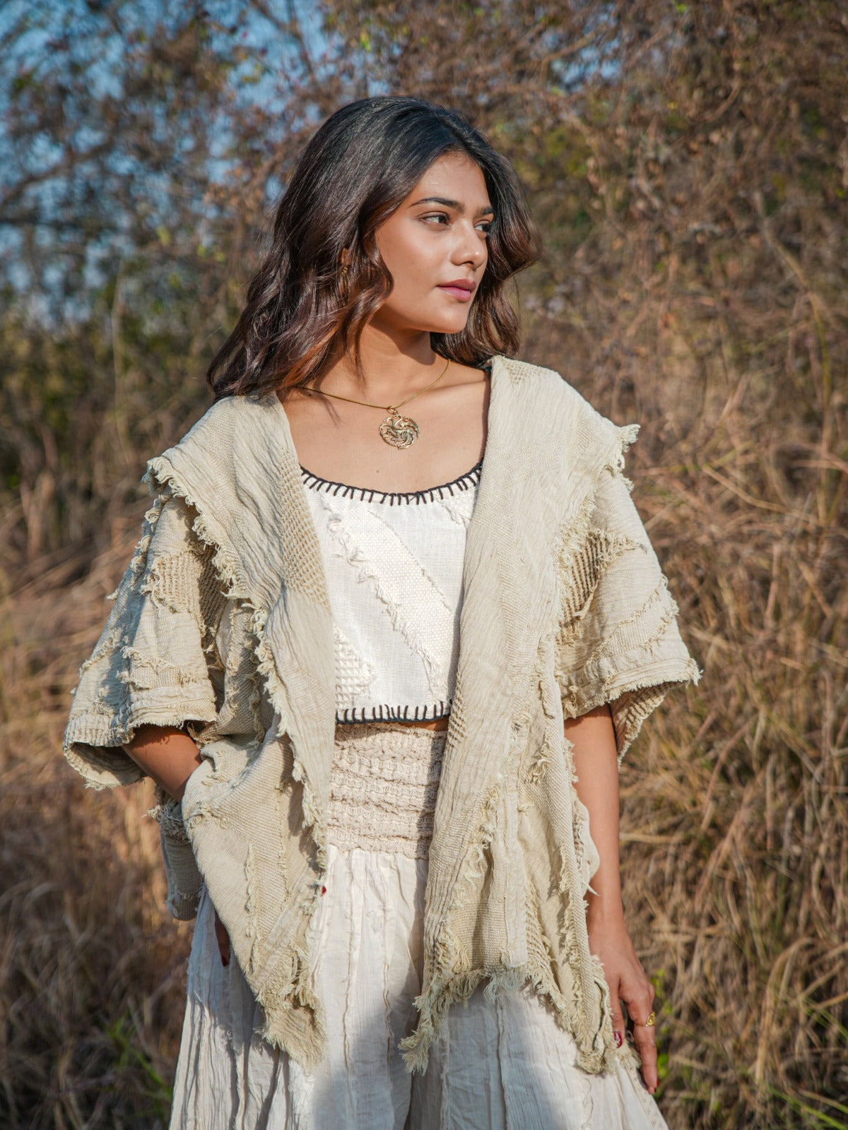 Desert Dori Embroidered Cut Work Kimono