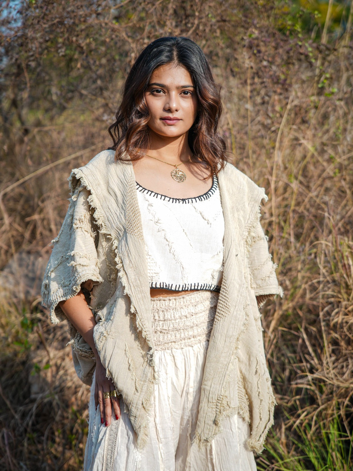 Desert Dori Embroidered Cut Work Kimono