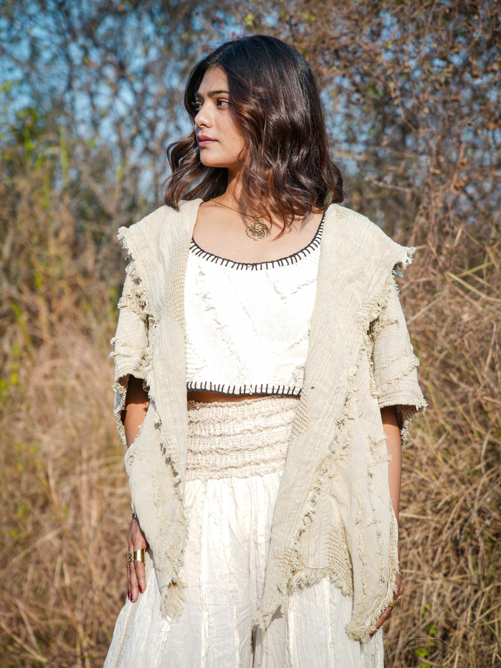 Desert Dori Embroidered Cut Work Kimono