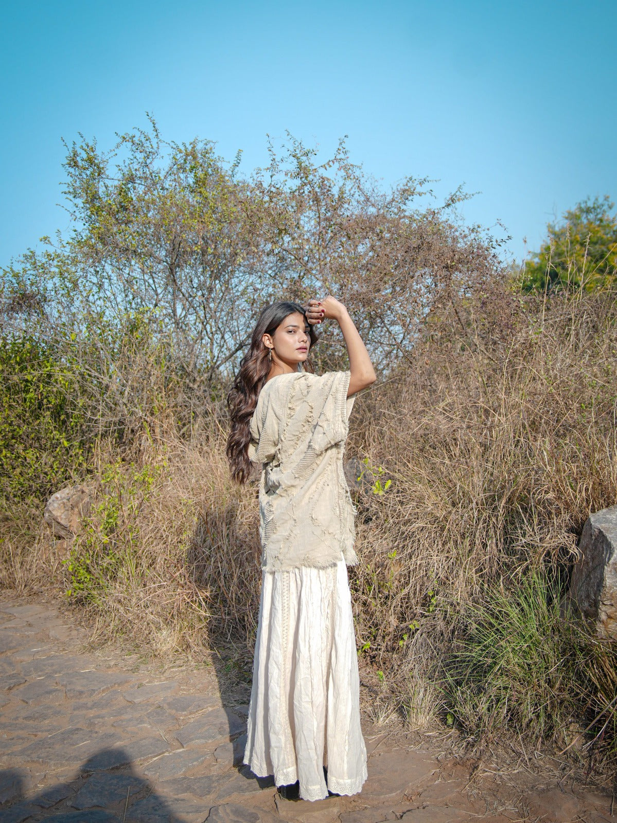 Desert Dori Embroidered Cut Work Kimono