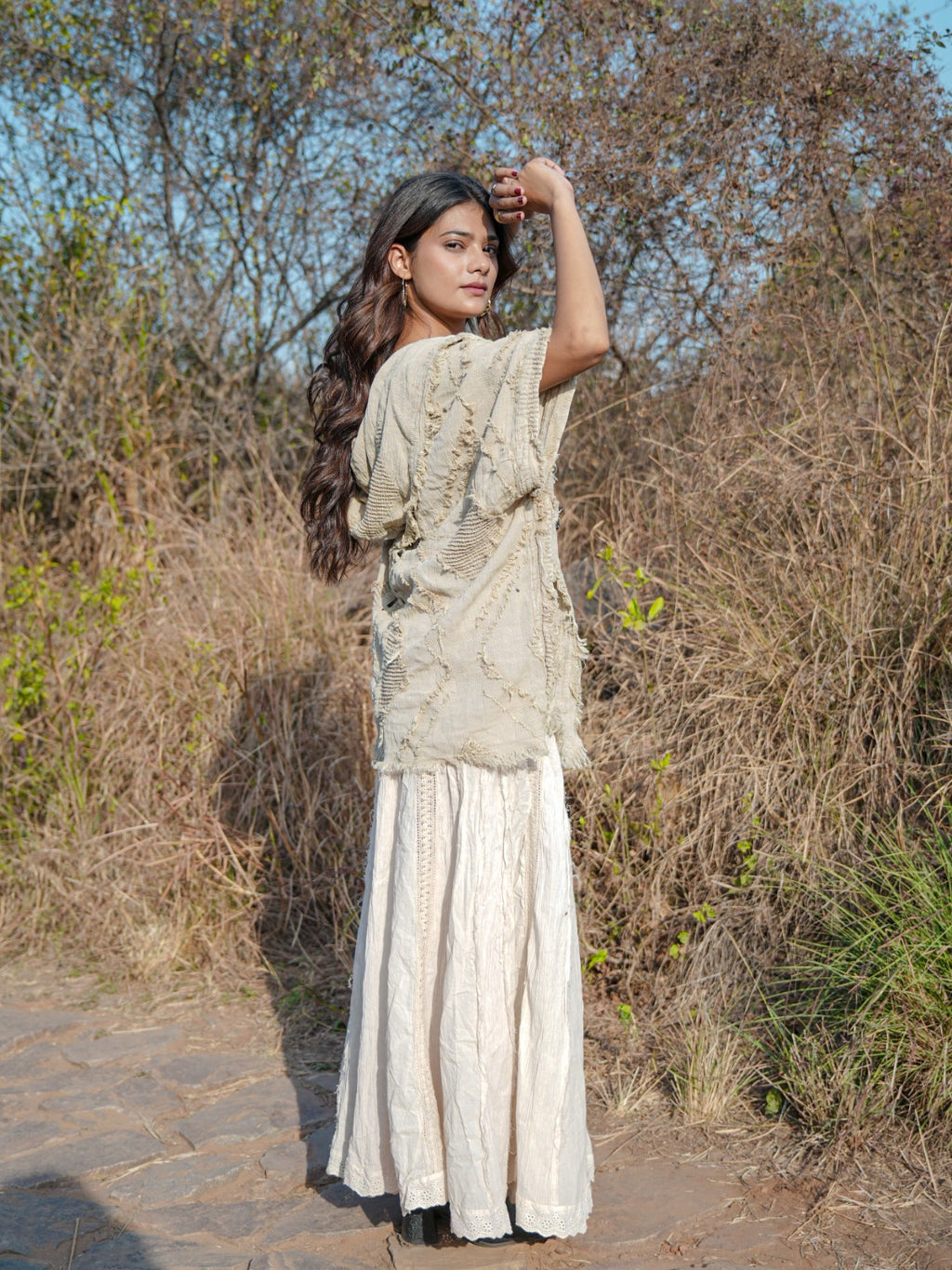 Desert Dori Embroidered Cut Work Kimono