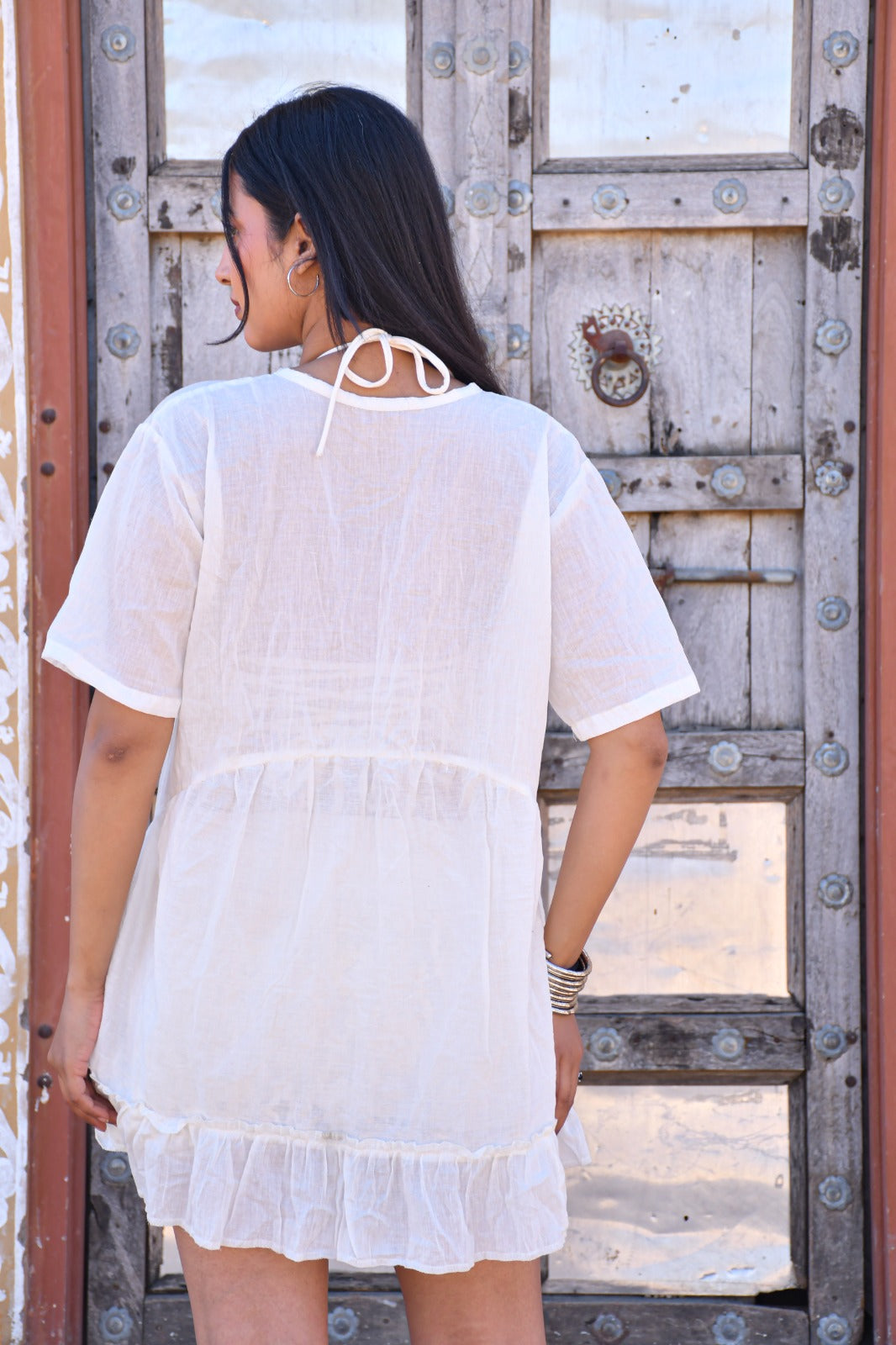 Desert Dori Women’s Tie Front Cotton One Piece Dress