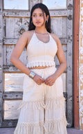 Desert Dori Women’s Cotton Crop Top with Lace Detailing