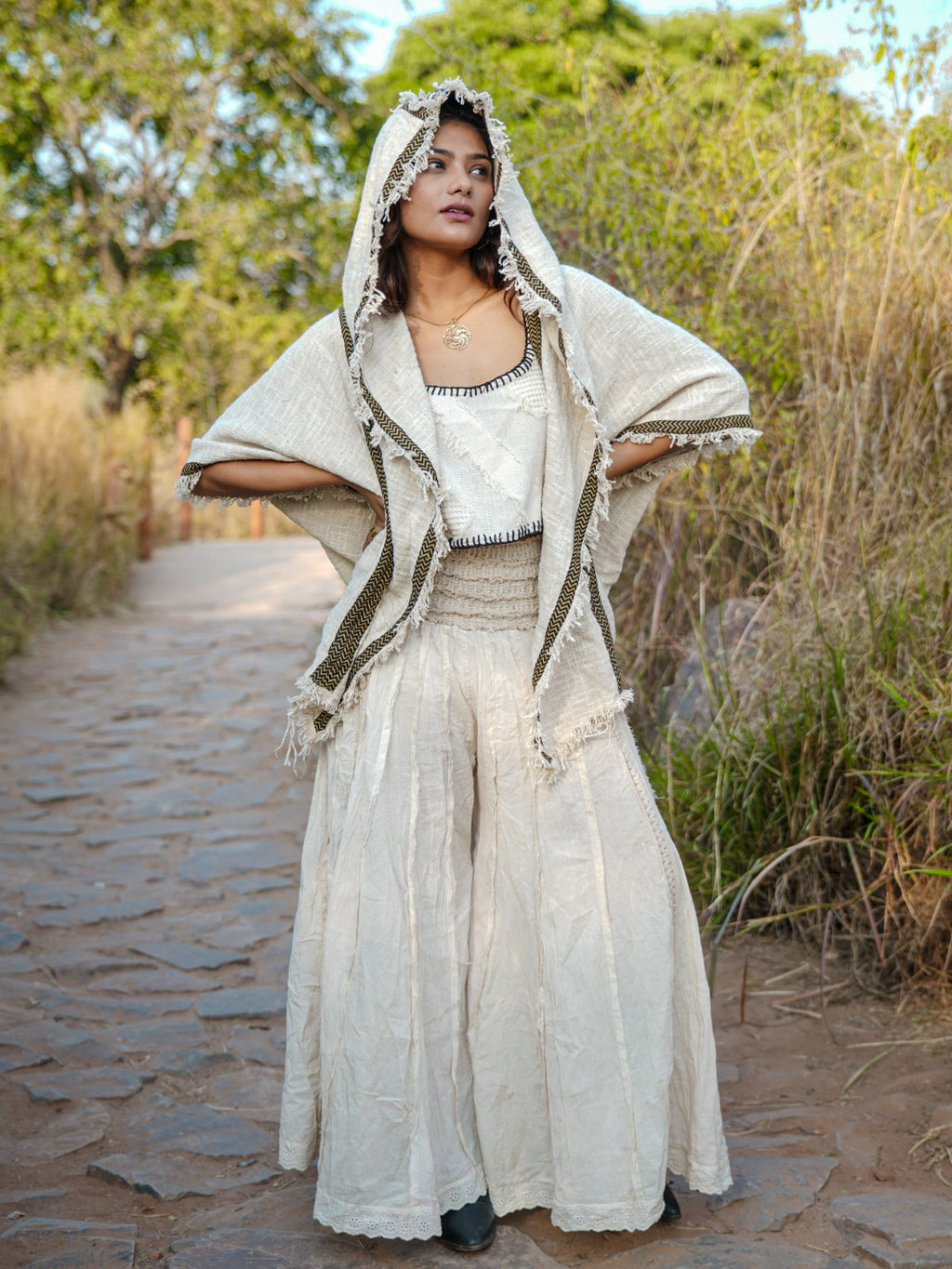 Unisex Hooded Cotton kimono - by Desert Dori
