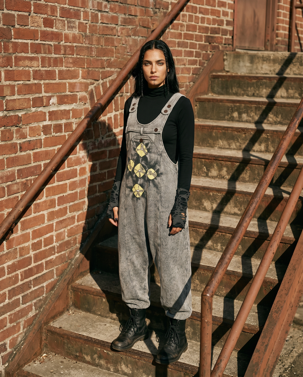 Boho Cotton Jumpsuit | Women's Festival Romper | Distressed Artisan Overall